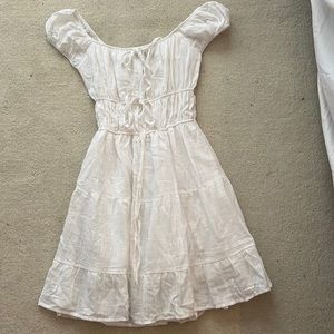 white tiered mini dress